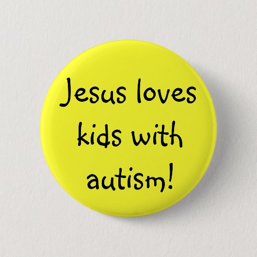 Badge Rond 5 Cm Jésus aime des enfants avec l'autisme ! (Devant)