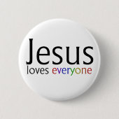 Badge Rond 5 Cm Jésus aime tous (Devant)