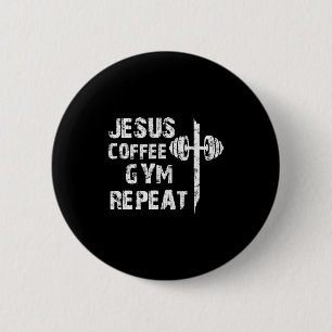 Badge Rond 5 Cm Jésus Café Gym Workout Chrétien Haltérophilie F