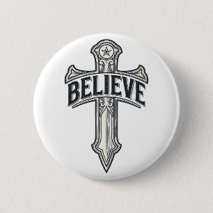 Badge Rond 5 Cm Jésus-Christ Ancre de Mon Âme Chemise Chrétienne