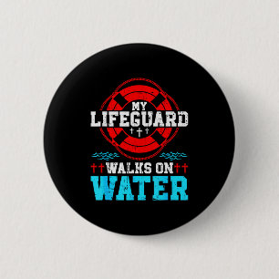 Badge Rond 5 Cm Jésus-Christ chrétien mes marches sur l'eau