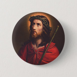 Badge Rond 5 Cm Jésus dans la Couronne des épines