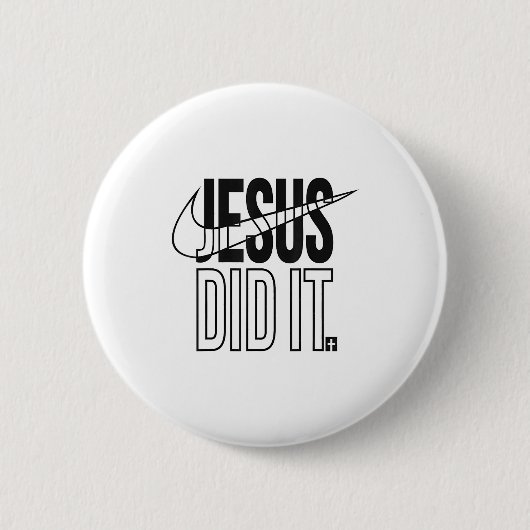 Badge Rond 5 Cm Jesus Did It Religious Cross Christian  (Devant)