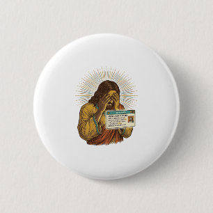 Badge Rond 5 Cm Jésus embarrassé Statut de dix ans Humour_1