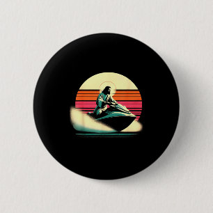 Badge Rond 5 Cm Jésus en moto-jet - drôle chrétien religieux jet