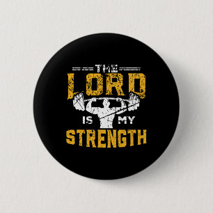 Badge Rond 5 Cm Jésus Entraînement Le Seigneur Est Ma Force Christ