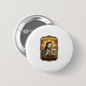 Badge Rond 5 Cm Jésus Escalier Flou Test Captcha Sécurité Tech Hum (Devant & derrière)