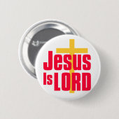 Badge Rond 5 Cm Jésus est conception chrétienne de seigneur (Devant & derrière)