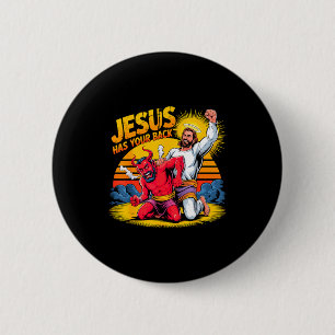 Badge Rond 5 Cm Jésus est derrière vous Foi chrétienne