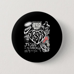 Badge Rond 5 Cm Jésus est le chemin verset biblique chrétien Dieu 