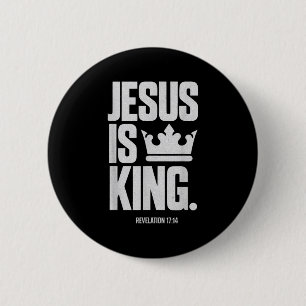 Badge Rond 5 Cm Jésus Est Le Roi Bible Écriture Religieuse Citatio