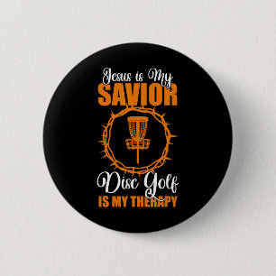 Badge Rond 5 Cm Jésus Est Mon Sauveur Disc Golf Thérapie Disque Go