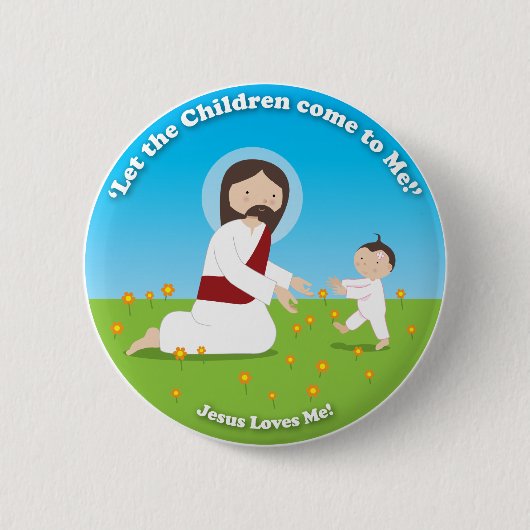 Badge Rond 5 Cm Jésus et enfant (Devant)