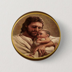 Badge Rond 5 Cm Jésus et enfant