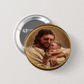Badge Rond 5 Cm Jésus et enfant (Devant & derrière)