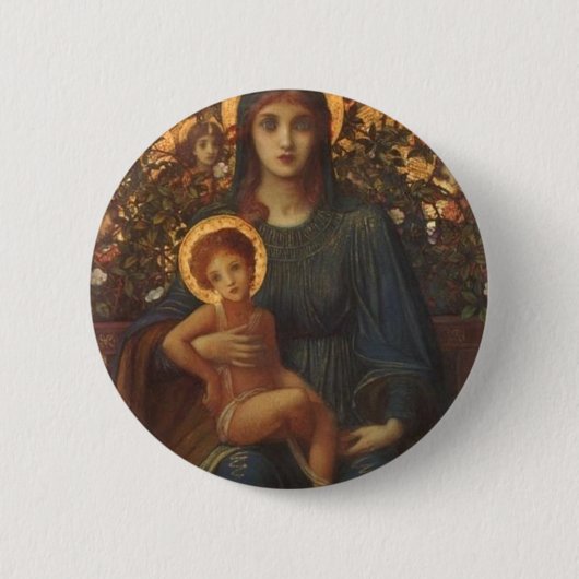 BADGE ROND 5 CM JÉSUS ET MARY (Devant)