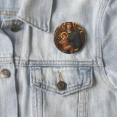 BADGE ROND 5 CM JÉSUS ET MARY (En situation)