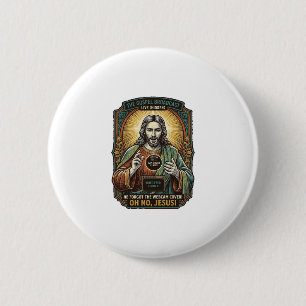 Badge Rond 5 Cm Jésus Fond noir Couverture de webcam oubliée Virtu