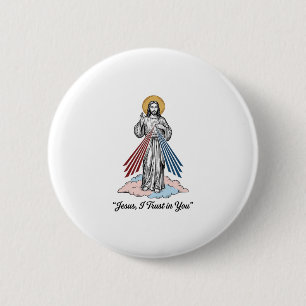 Badge Rond 5 Cm Jésus, je me fie à toi, design de chemise vintage