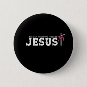 Badge Rond 5 Cm Jésus - La Voie La Vérité La Vie