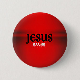 Badge Rond 5 Cm Jésus le bouton de sauvegarde