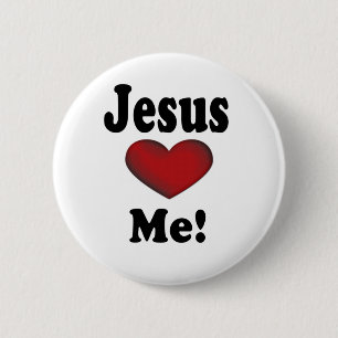 Badge Rond 5 Cm Jésus m'aime