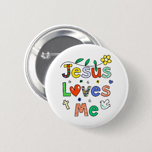 Badge Rond 5 Cm Jésus m'aime (Devant & derrière)