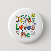 Badge Rond 5 Cm Jésus m'aime (Devant)