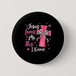 Badge Rond 5 Cm Jésus m'aime, je le sais Dieu Religieux Chrétien