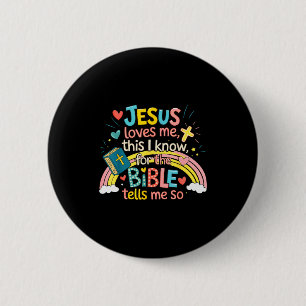 Badge Rond 5 Cm Jésus m'aime, je le sais garçons enfants tout-peti