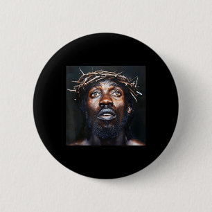 Badge Rond 5 Cm Jésus Noir, Christianisme, Église, Christ, Jésus _