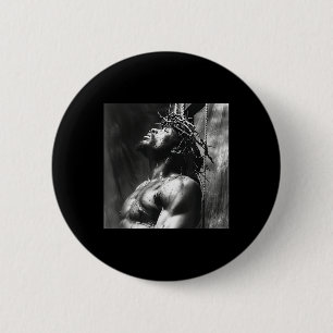 Badge Rond 5 Cm Jésus Noir, Christianisme, Église, Christ, Jésus _