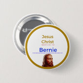 Badge Rond 5 Cm Jésus pour Bernie (Devant & derrière)