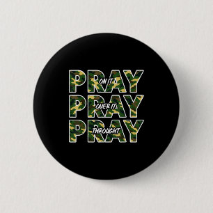 Badge Rond 5 Cm Jésus Prie dessus Prie par dessus Prie à travers C