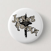 Badge Rond 5 Cm Jesus Rockz Christian (Devant)