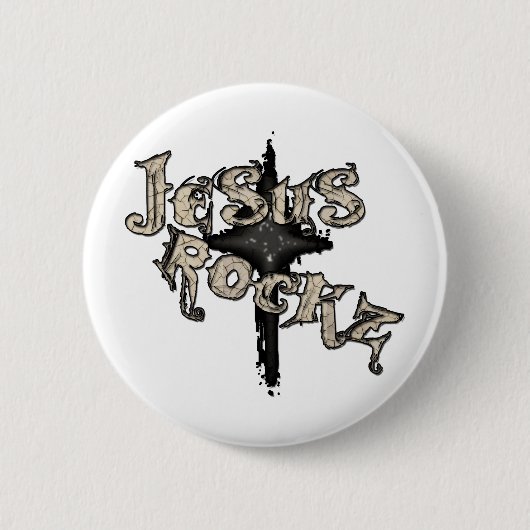 Badge Rond 5 Cm Jesus Rockz Christian (Devant)
