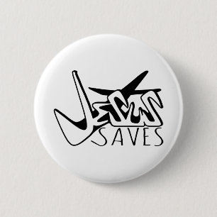 BADGE ROND 5 CM JÉSUS SAUVE GRAFFITI