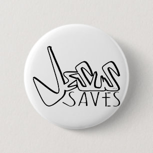 BADGE ROND 5 CM JÉSUS SAUVE GRAFFITI
