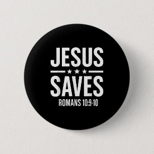 Badge Rond 5 Cm Jésus Sauve Romains Bible Verse Foi Croyant Hommes