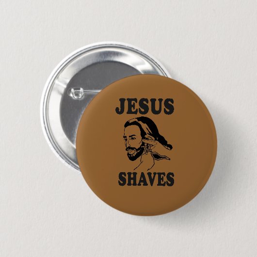 BADGE ROND 5 CM JESUS SHAVES (Devant & derrière)