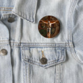 Badge Rond 5 Cm Jésus sur la Croix (En situation)