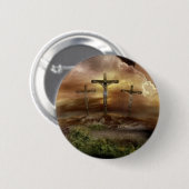 BADGE ROND 5 CM JÉSUS SUR LA CROIX (Devant & derrière)