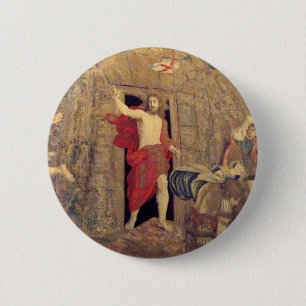 Badge Rond 5 Cm Jésus sur la tapisserie de résurrection à Vatican