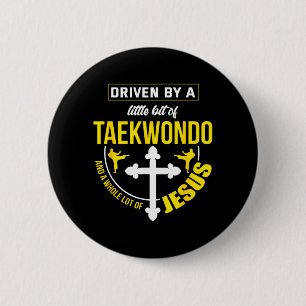 Badge Rond 5 Cm Jésus Taekwondo drôle Arts Martiaux Chrétien