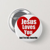 Badge Rond 5 Cm Jésus t'aime (Devant & derrière)