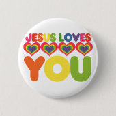 Badge Rond 5 Cm Jésus t'aime (Devant)