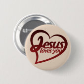 Badge Rond 5 Cm Jésus t'aime (Devant & derrière)