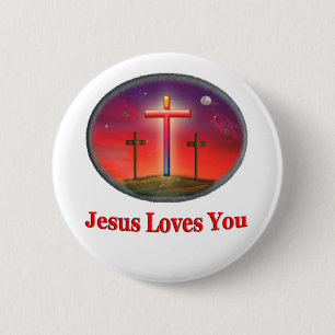 Badge Rond 5 Cm jésus t'aime