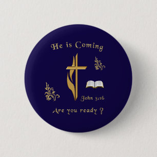 Badge Rond 5 Cm Jésus vient