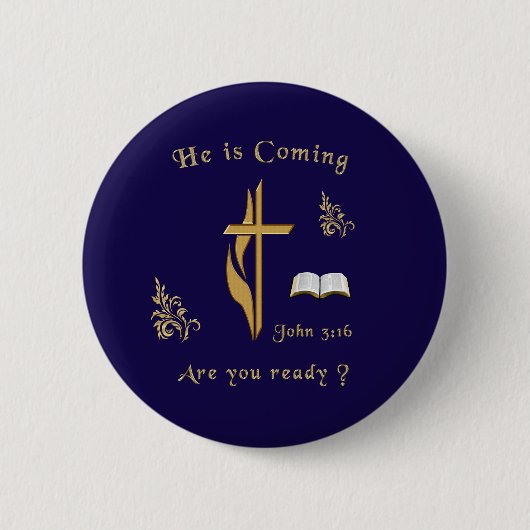Badge Rond 5 Cm Jésus vient (Devant)